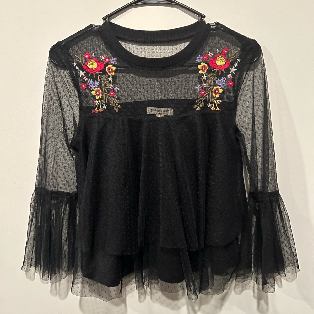 Sheer Top with Embroidery